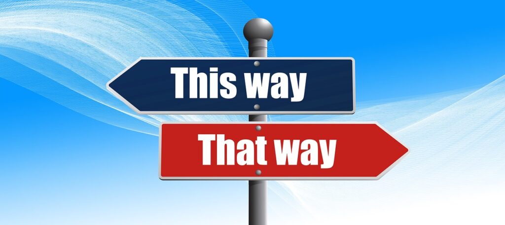 this way, that way signs; an advocate can offer direction