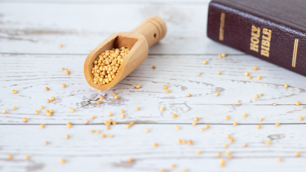 mustard seeds with Bible